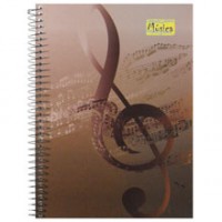 caderno capa dura de música 64 folhas