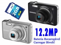 Câmera Digital 12.2 Megapixels,alimentação: bateria Samsung ES80 Preto 3 meses garantia.